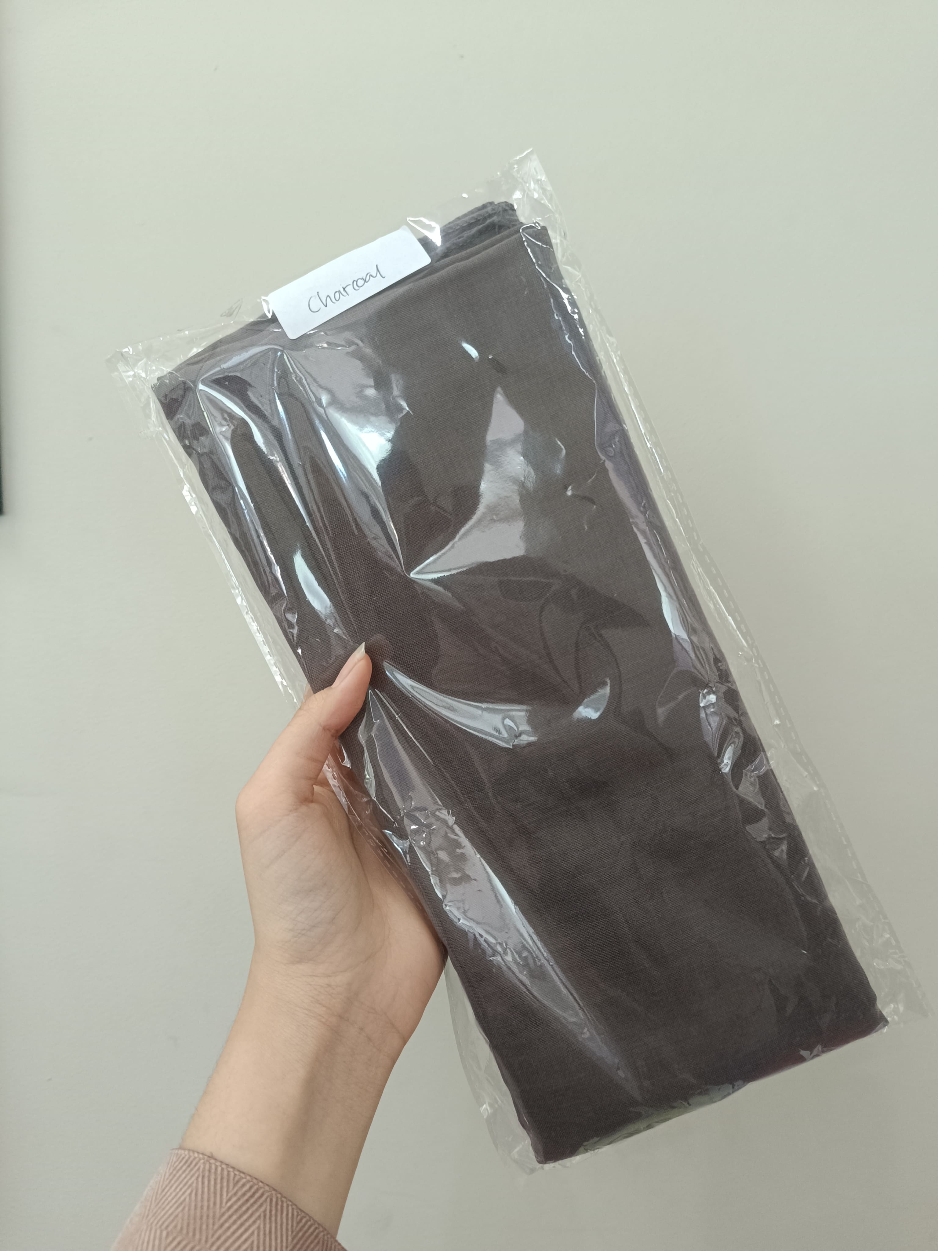 Jilbab Paris Jadul Warna Charcoal