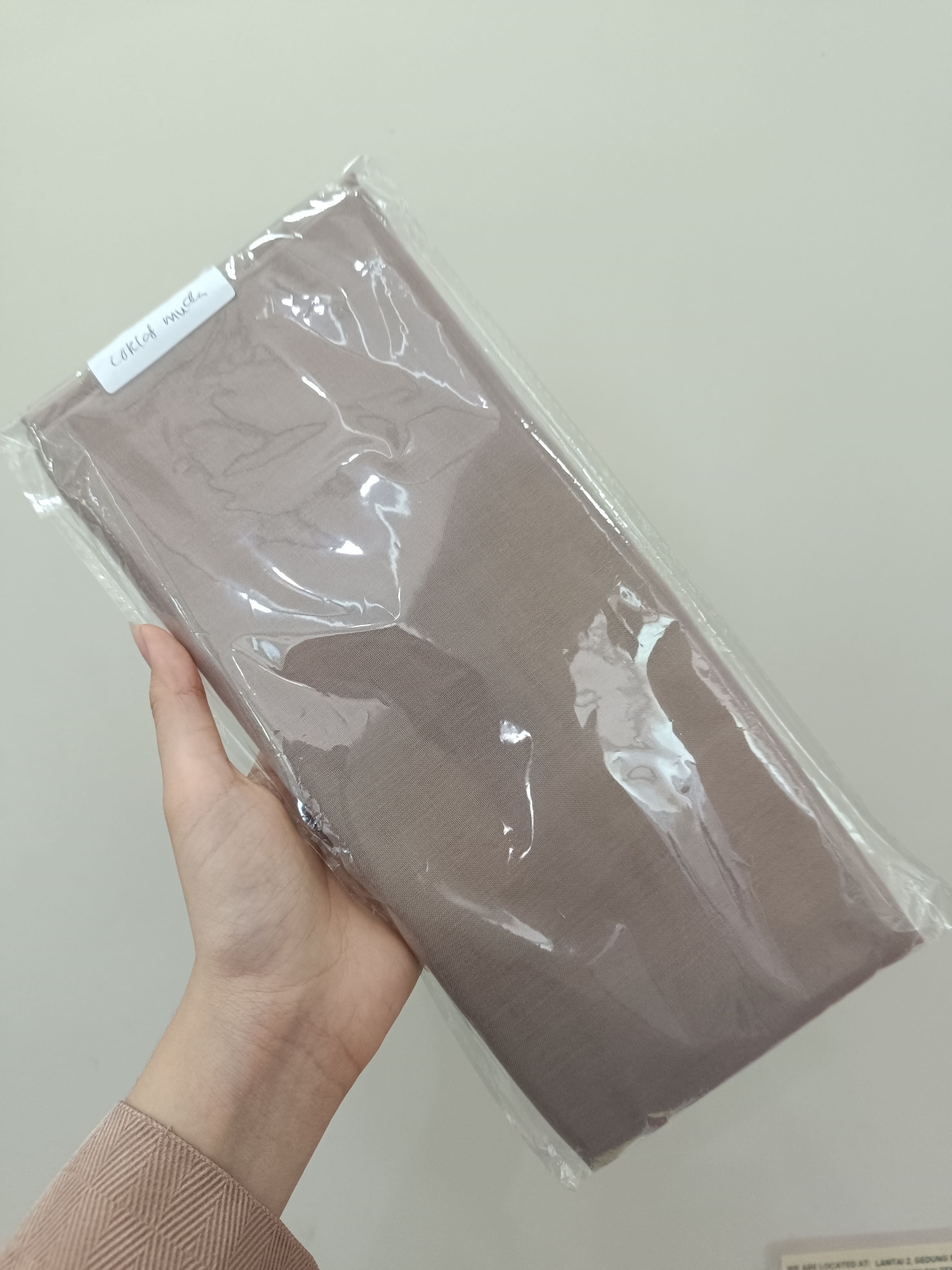 Jilbab Paris Jadul Warna Coklat Muda